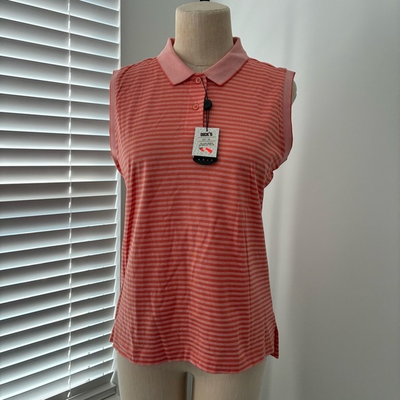 adidas Tops - NWT Adidas Women's Striped Sleeveless Pink Golf Top